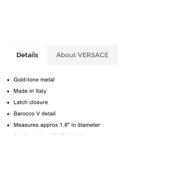 NIB Versace Barocco Virtus Hoop Earrings Gold Tone Engraved Jewelry $775 - Picture 10 of 10